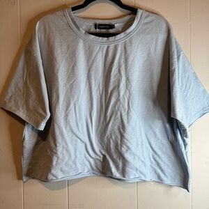 CARPETCOM Light Blue Relaxed Fit Crew Neck Short Sleeve T-Shirt Women’s XL